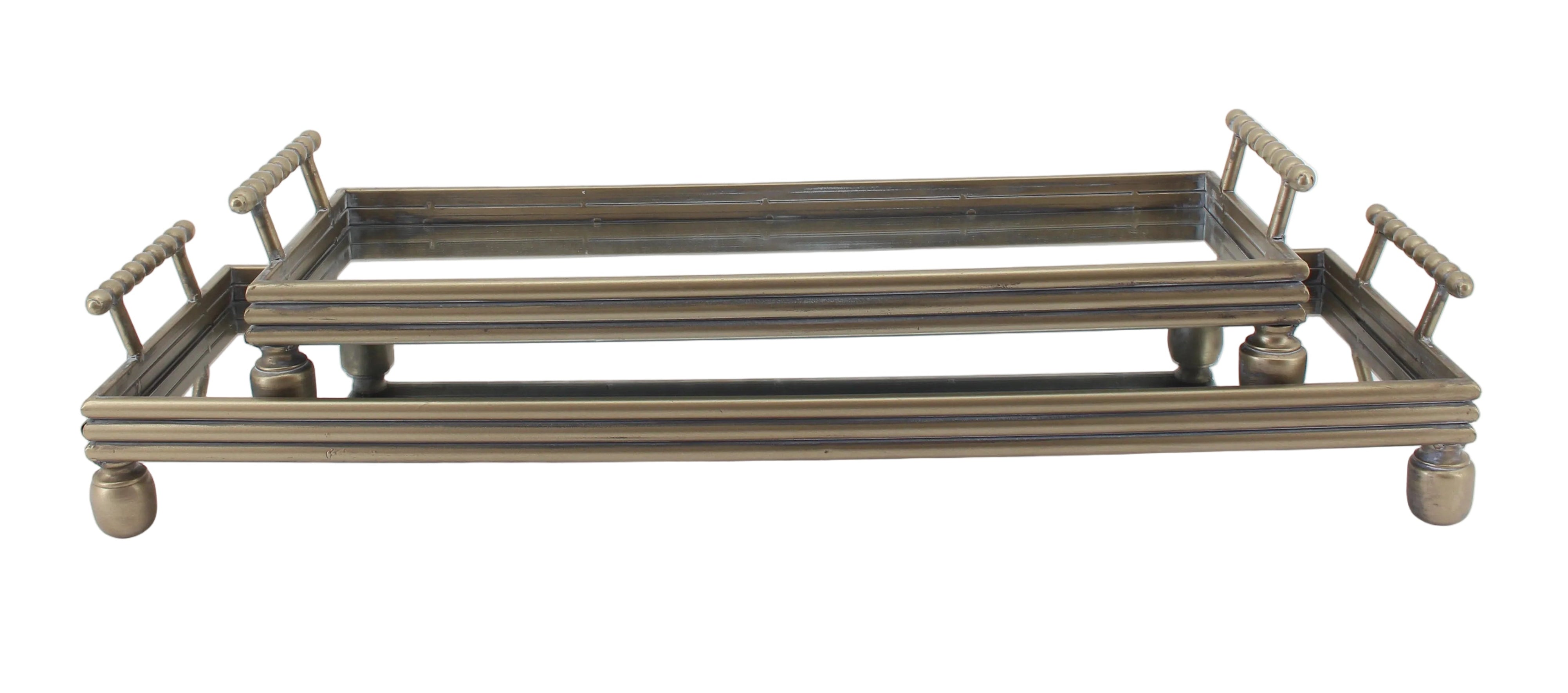 S/2 RECT MIRROR TRAYS