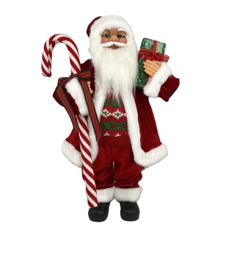 60cm SANTA W CANDY CANE