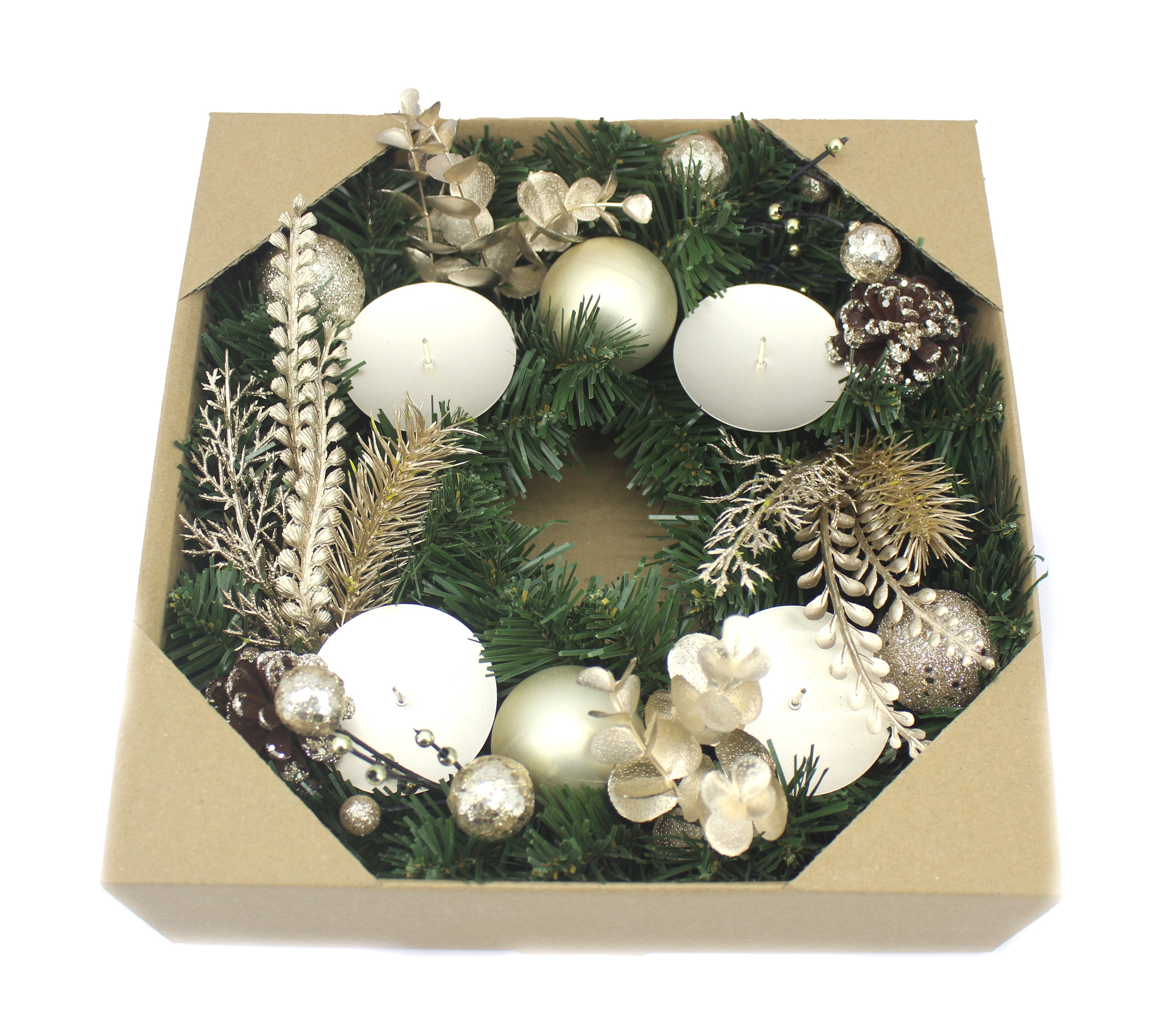 30CM GOLD ADVENT WREATH