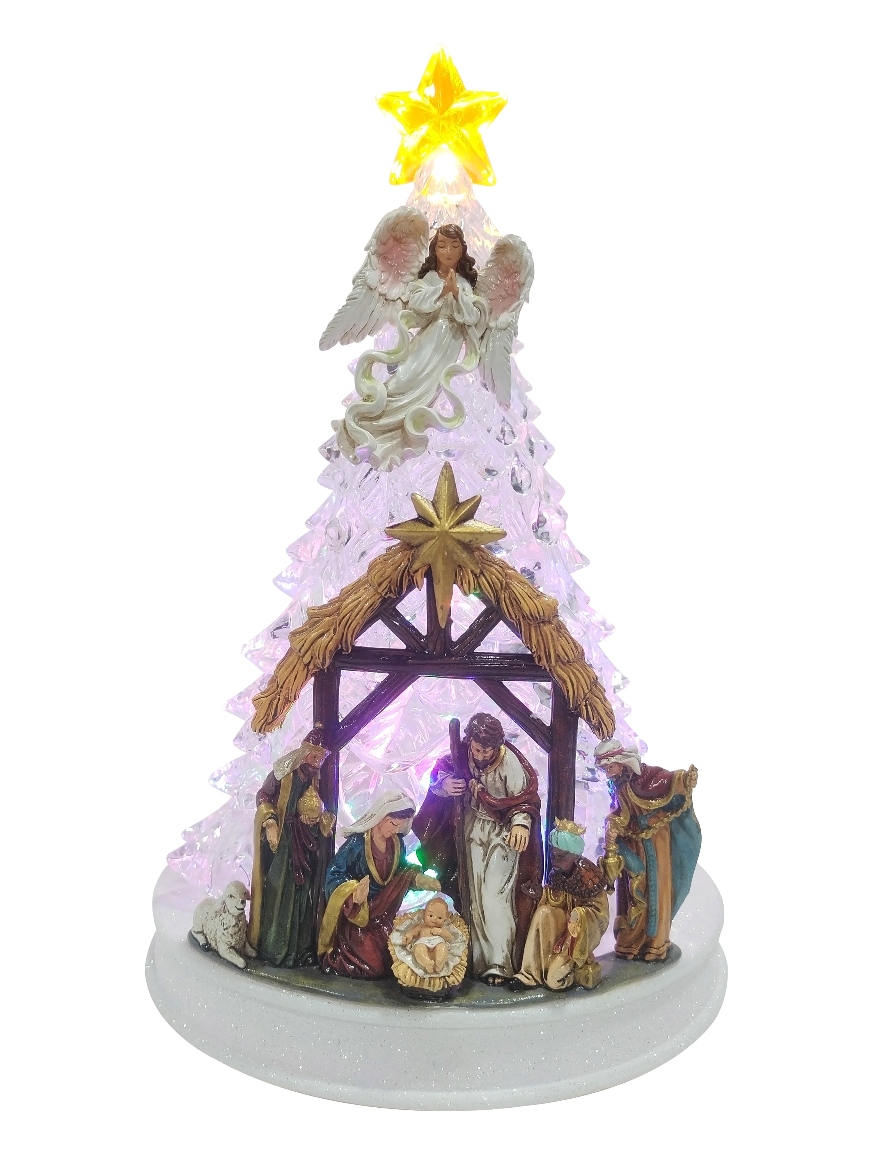 TREE W NATIVITY INSIDE