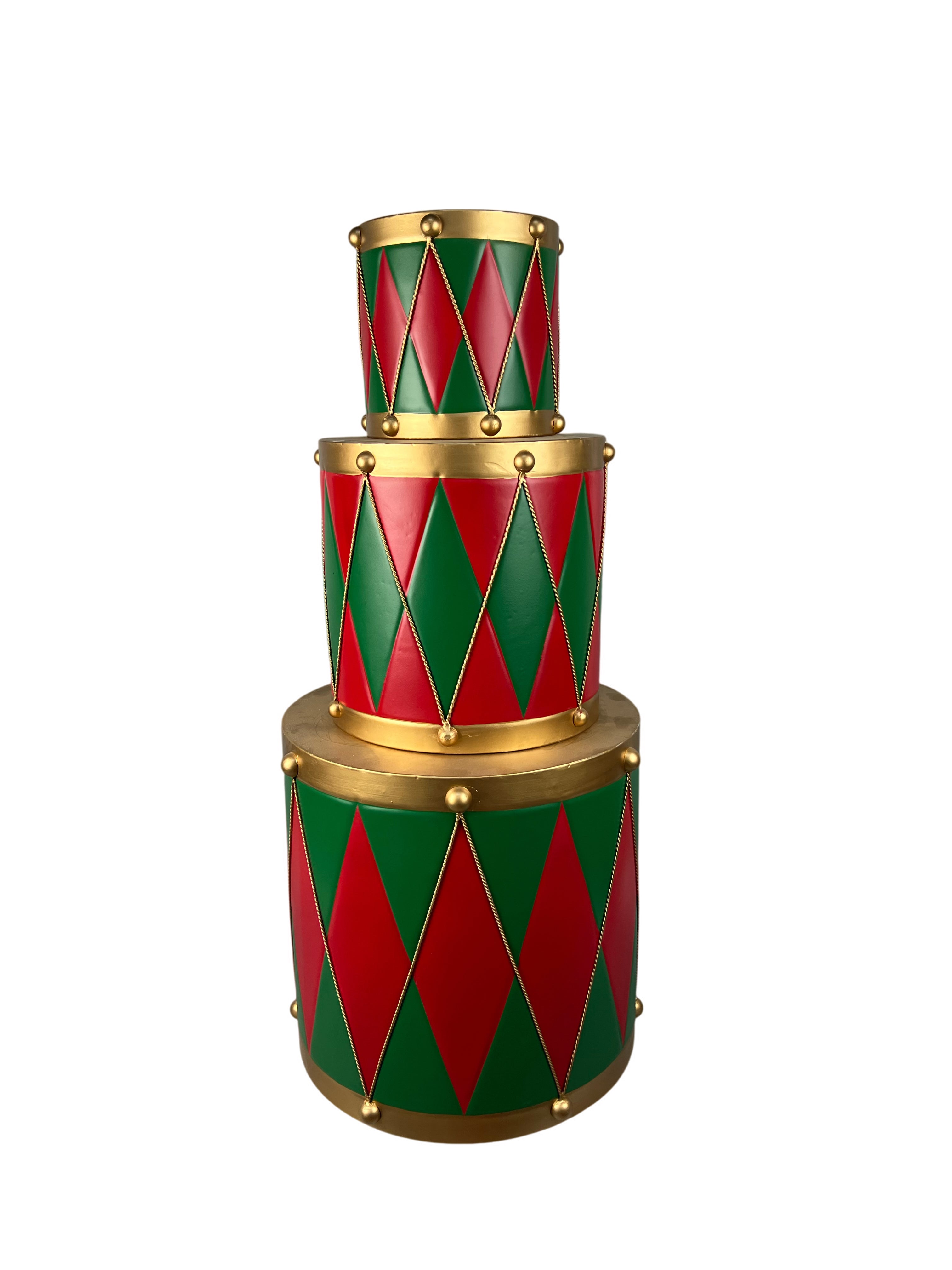 S/3 RED GREEN & GOLD DRUMS