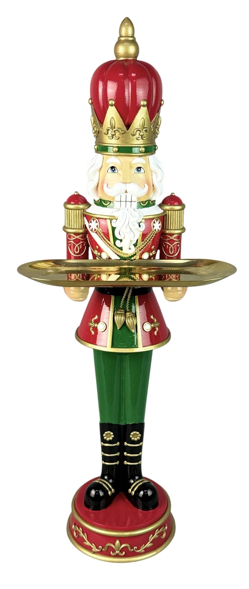 62CM NUTCRACKER W GOLD TRAY