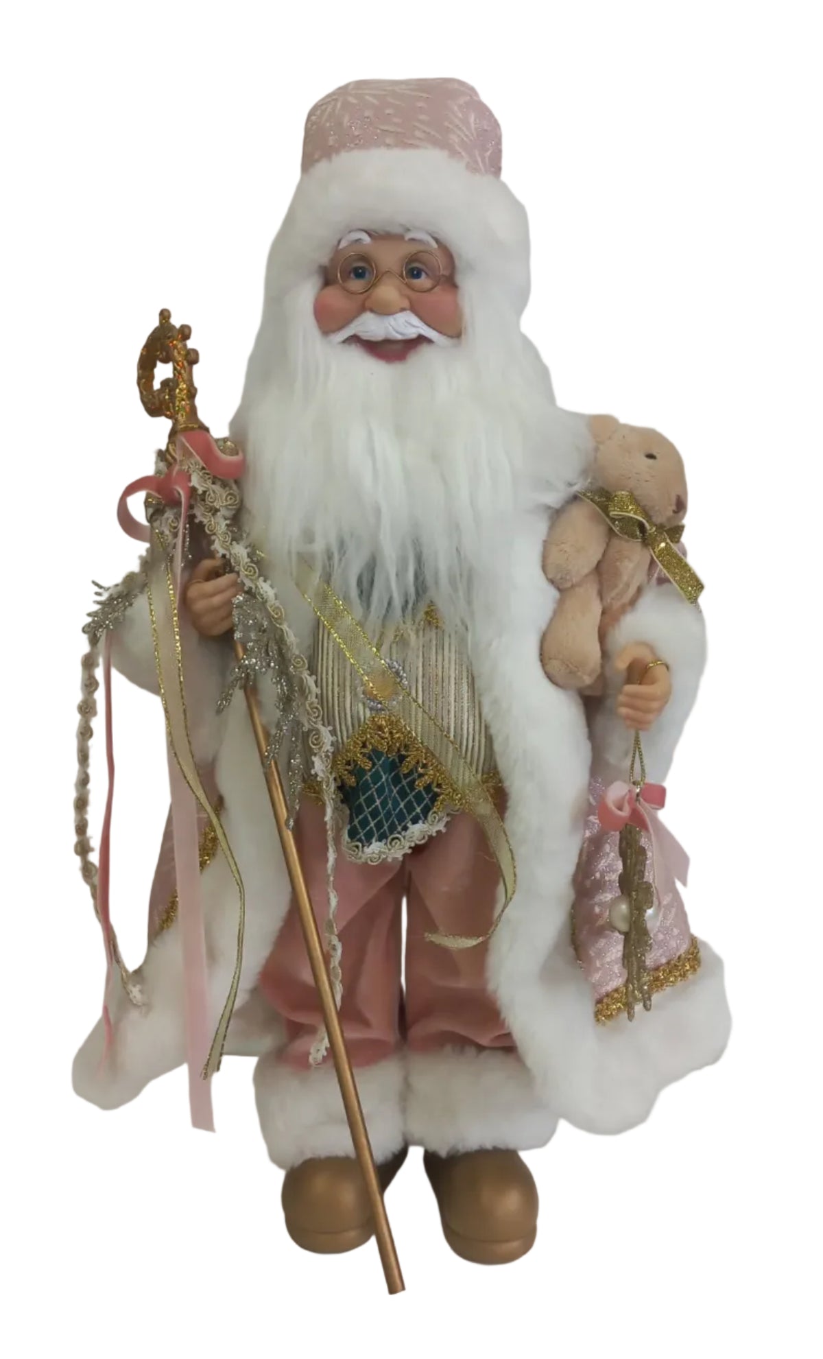 45CM PINK SANTA W SNOWFLAKE