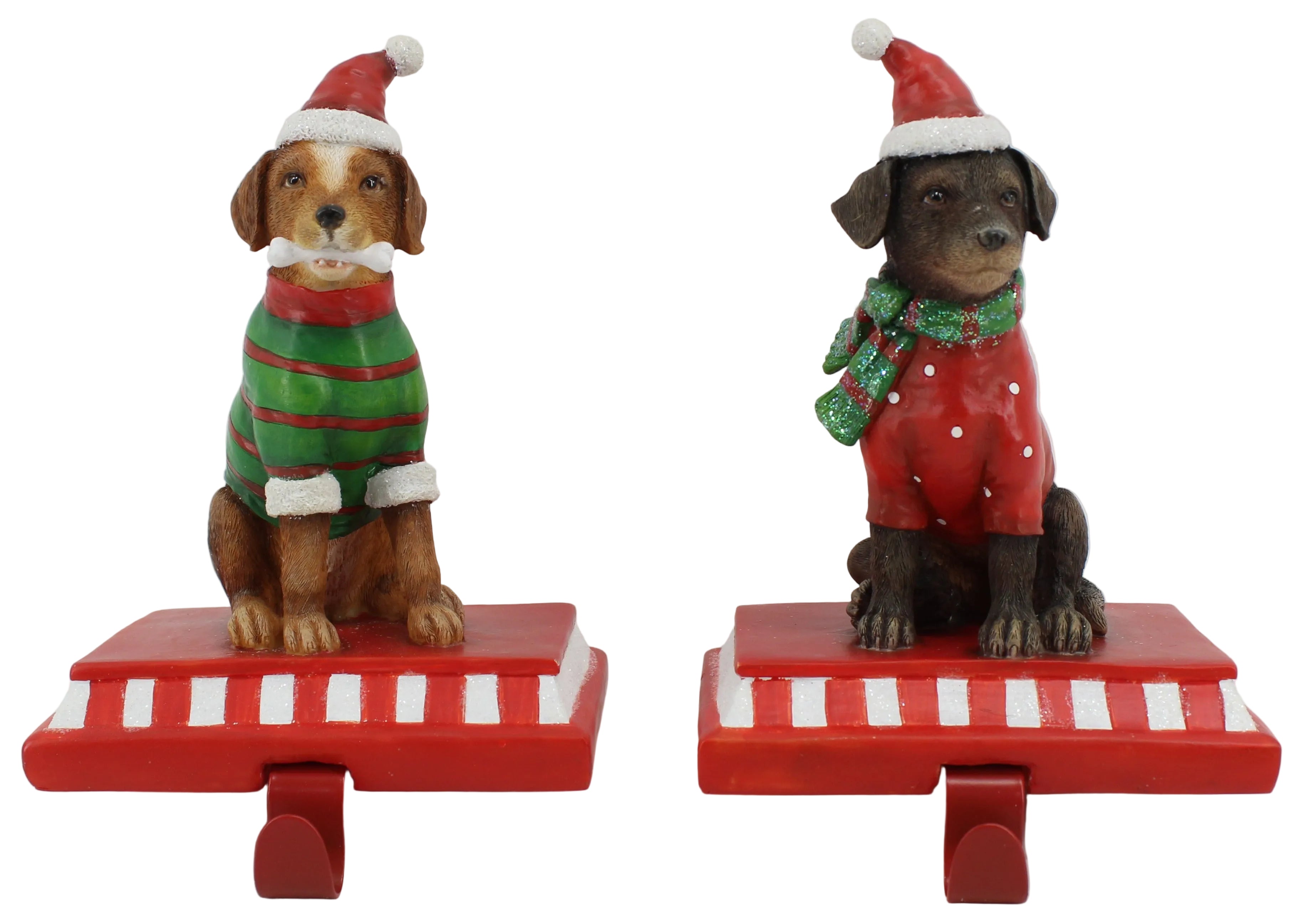 S/2 DOG STOCKING HOLDERS