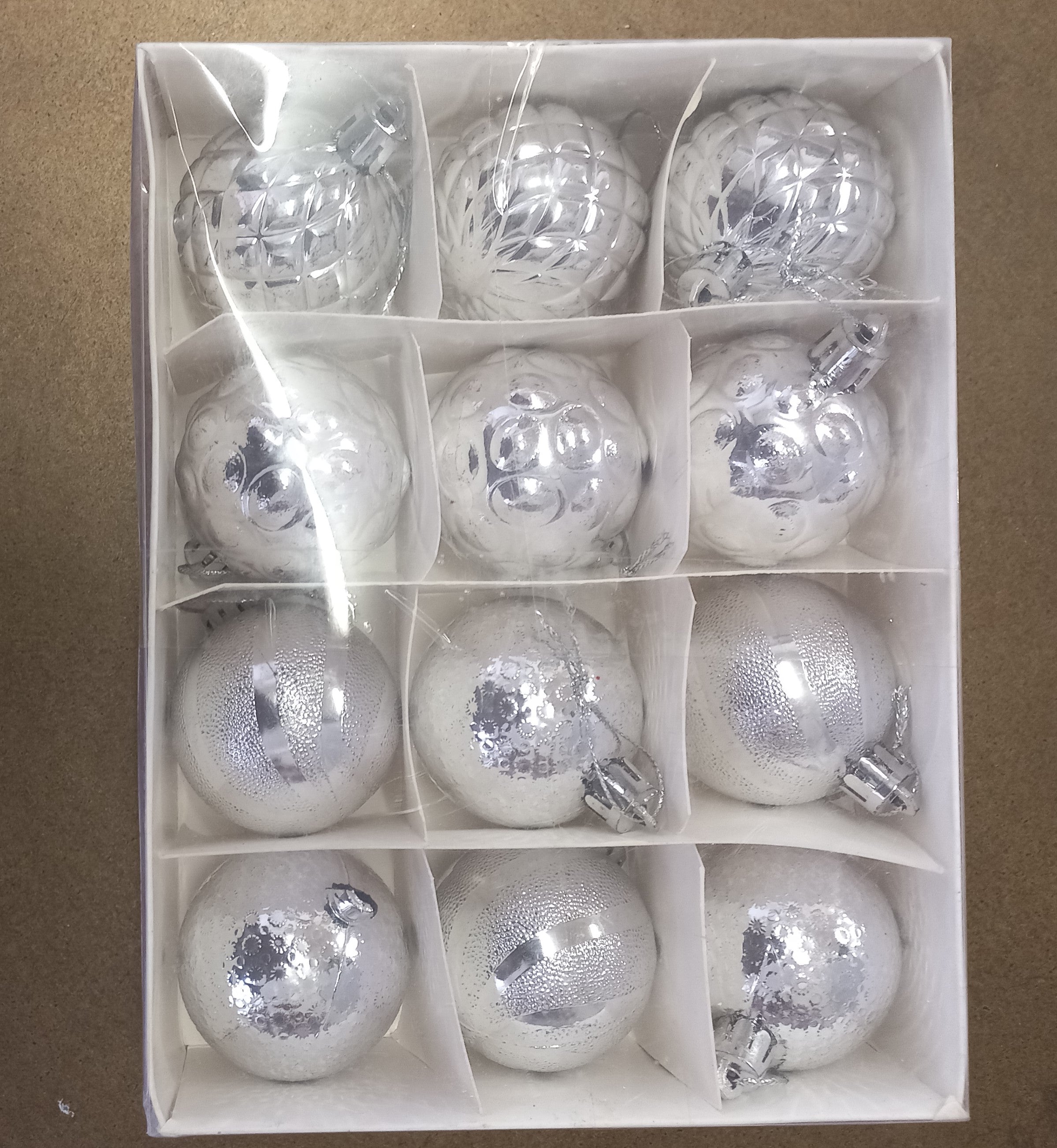 S/12 ASSTD SILVER BALLS