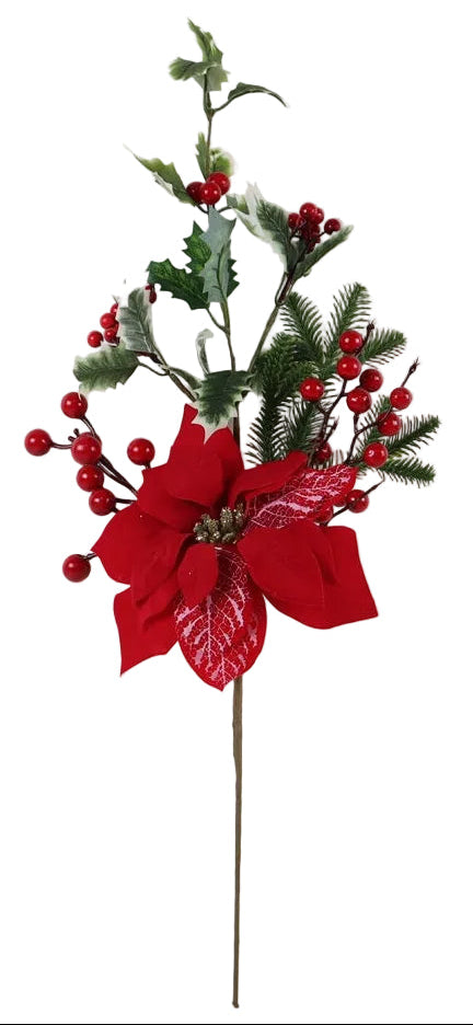 24" VARIEGATED POINSETTIA SPRAY