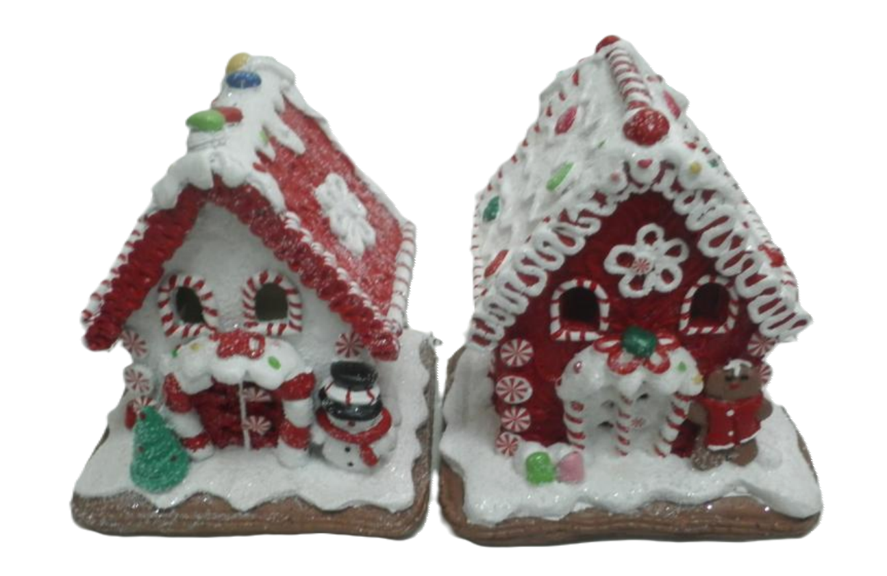 S/2 RED & WHITE GB HOUSES