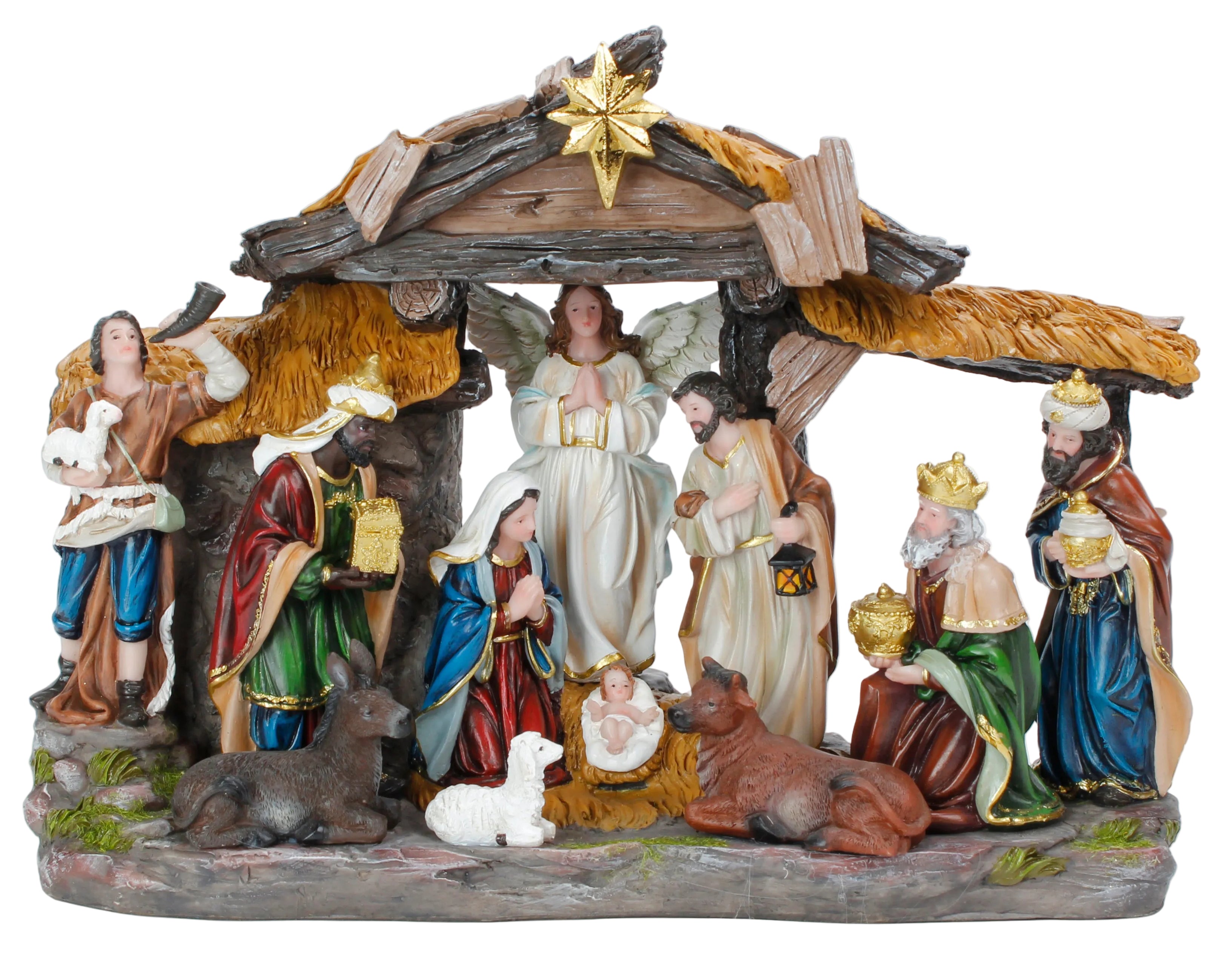 SET OF 11 PIECES 14"NATIVITY SET WITH HOUSE