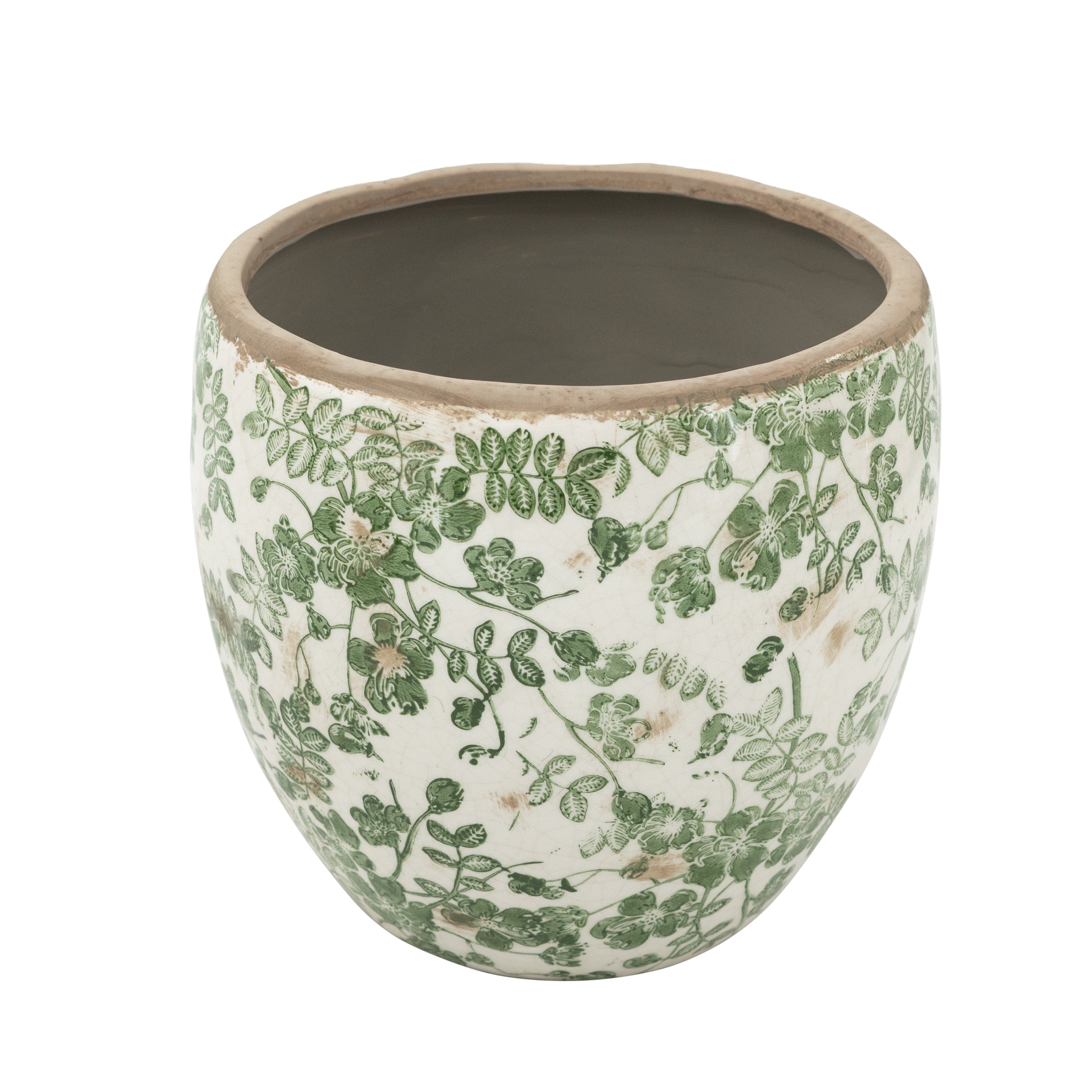 SMALL GREEN OVAL PLANTER