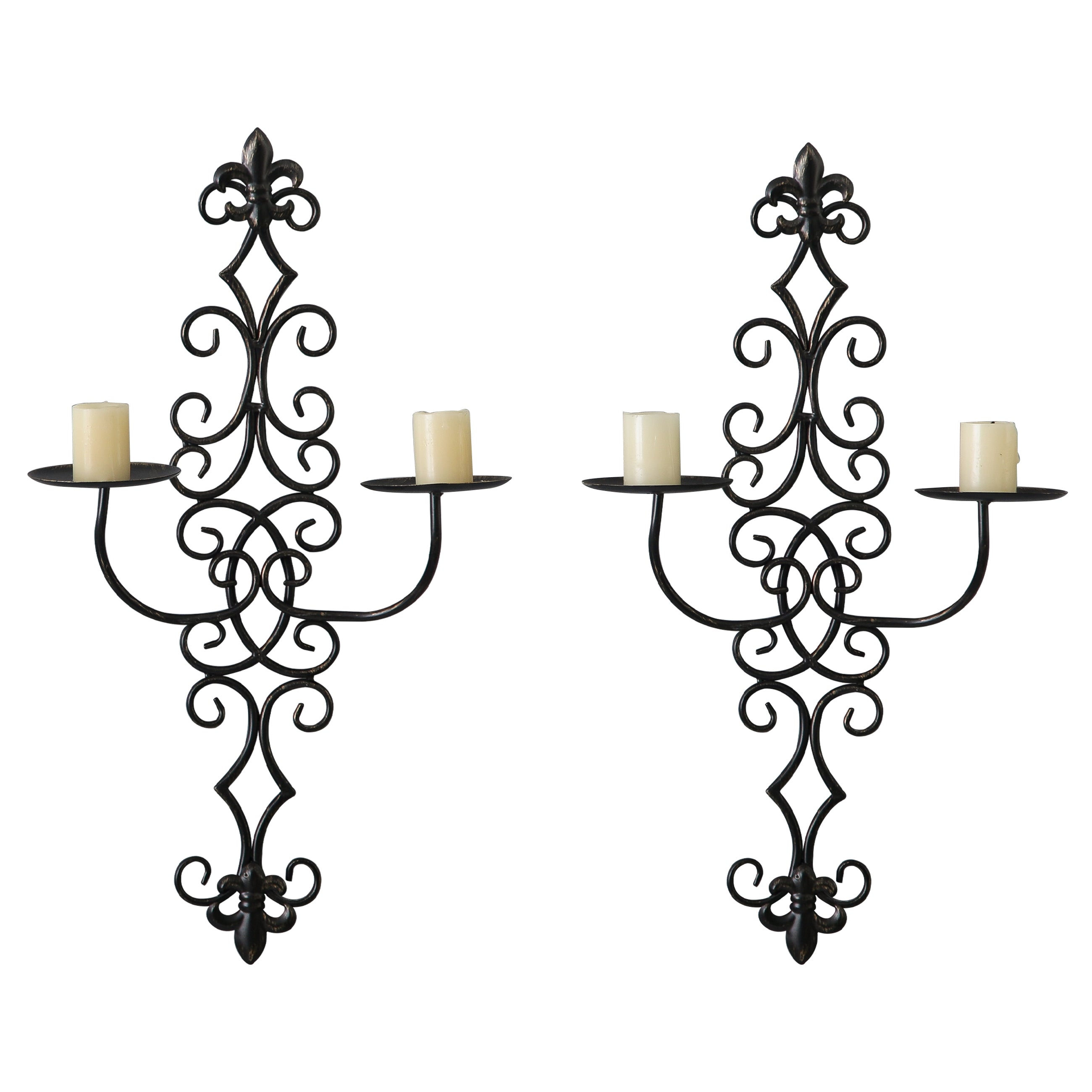 S/2 METAL WALL CANDLEHOLDERS