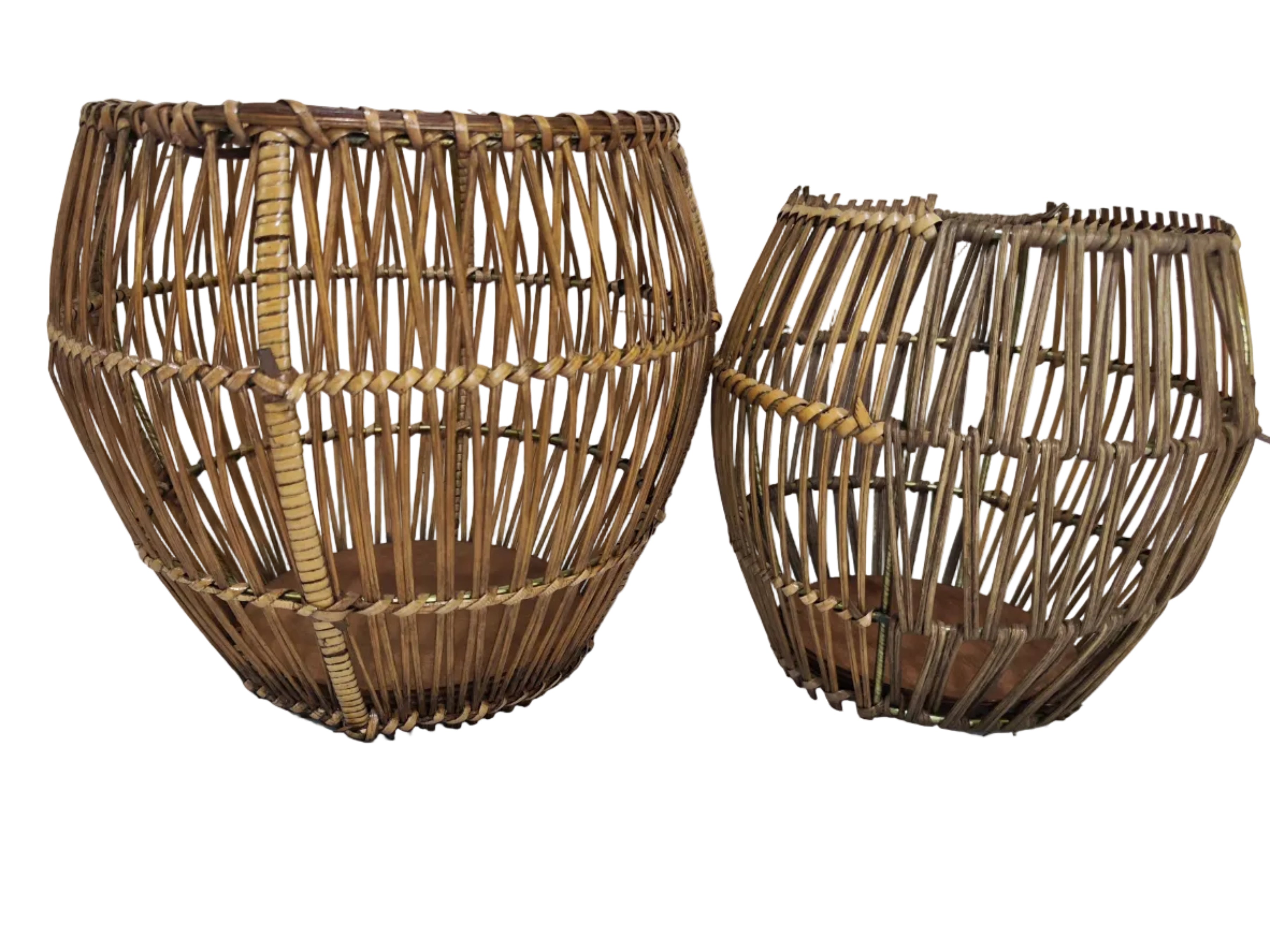 S/2 WOODEN PLANTERS