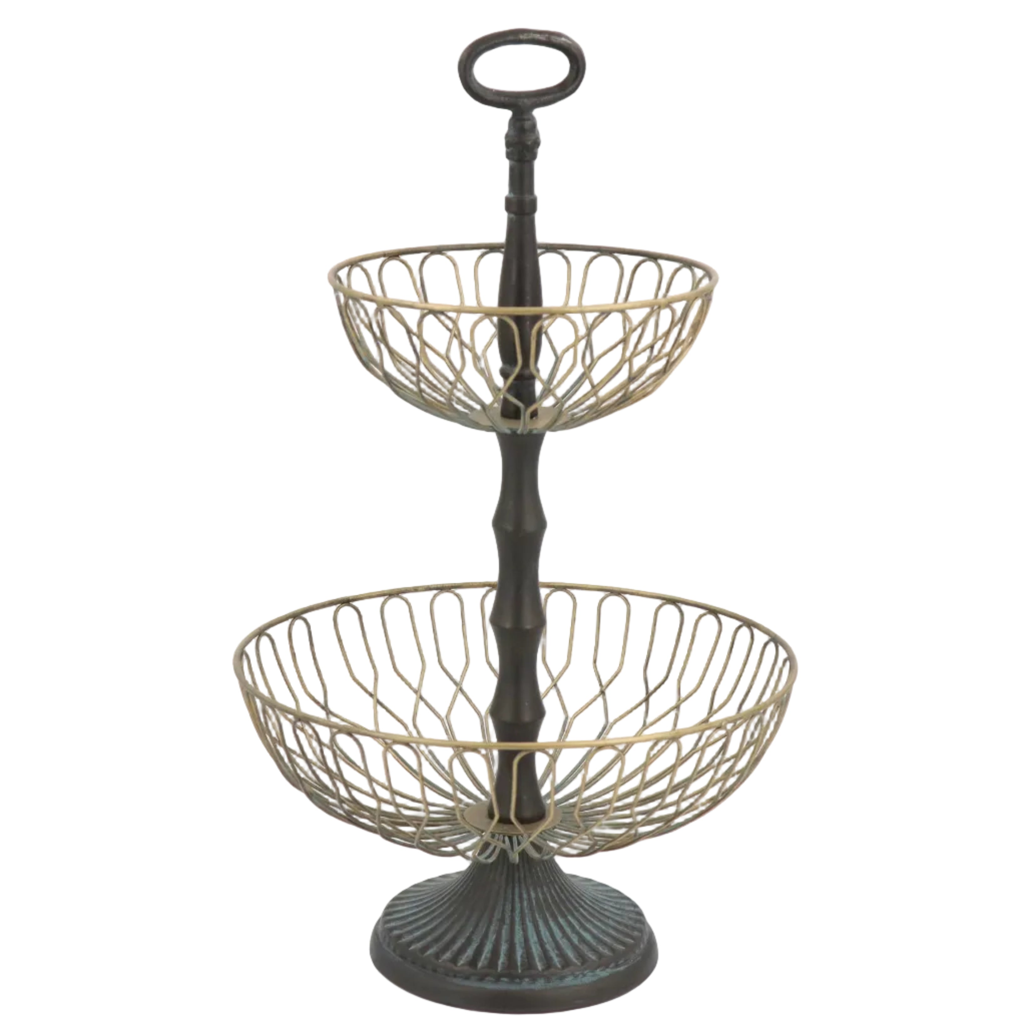 2 TIER BRONZE BASKETS