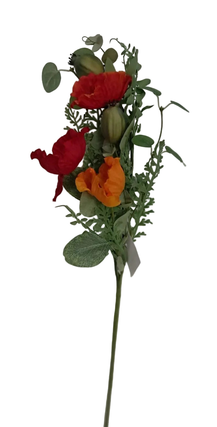 24' RED ORANGE POPPY SPRAY