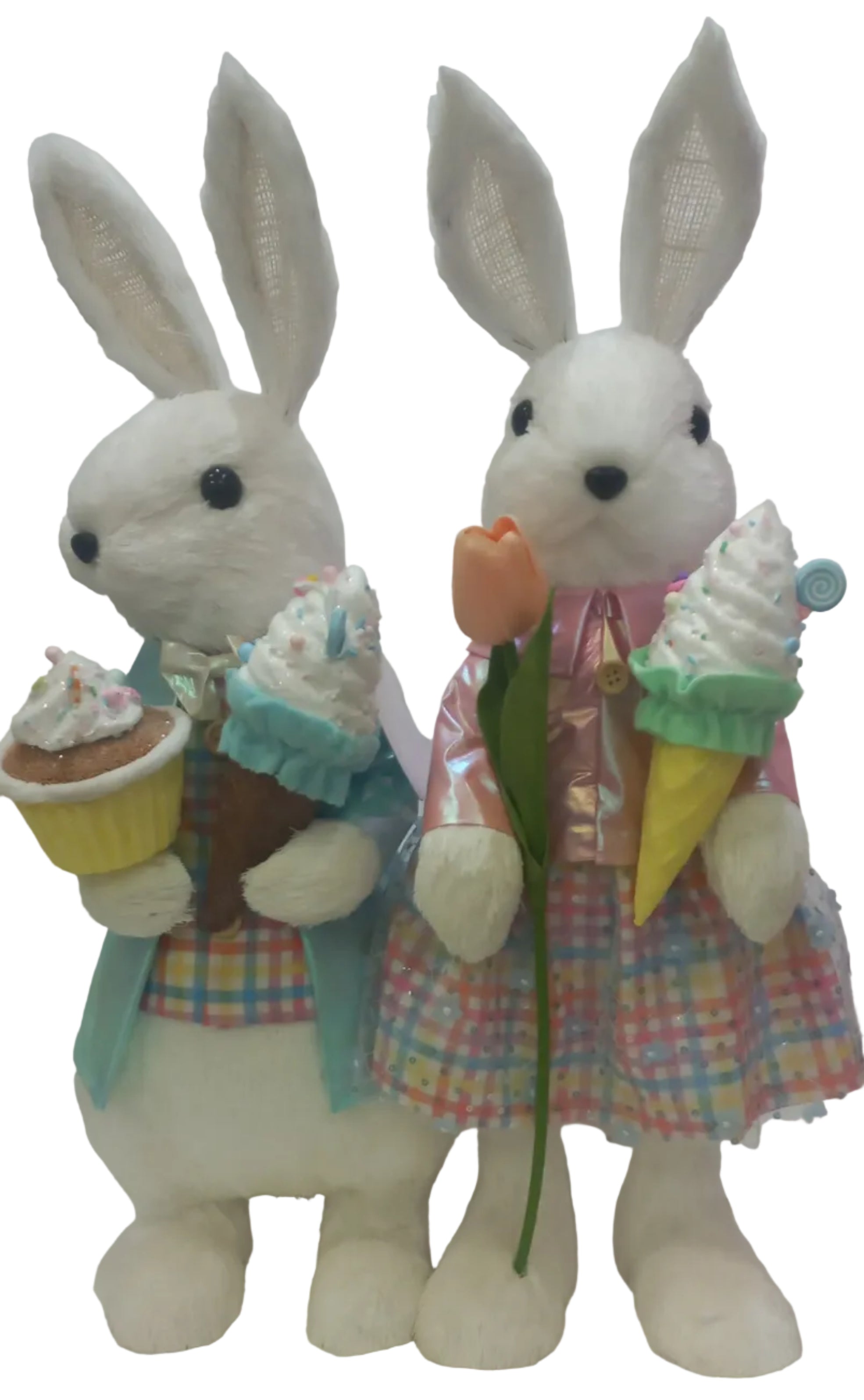 S/2 50CM MR & MRS PASTEL BUNNIES