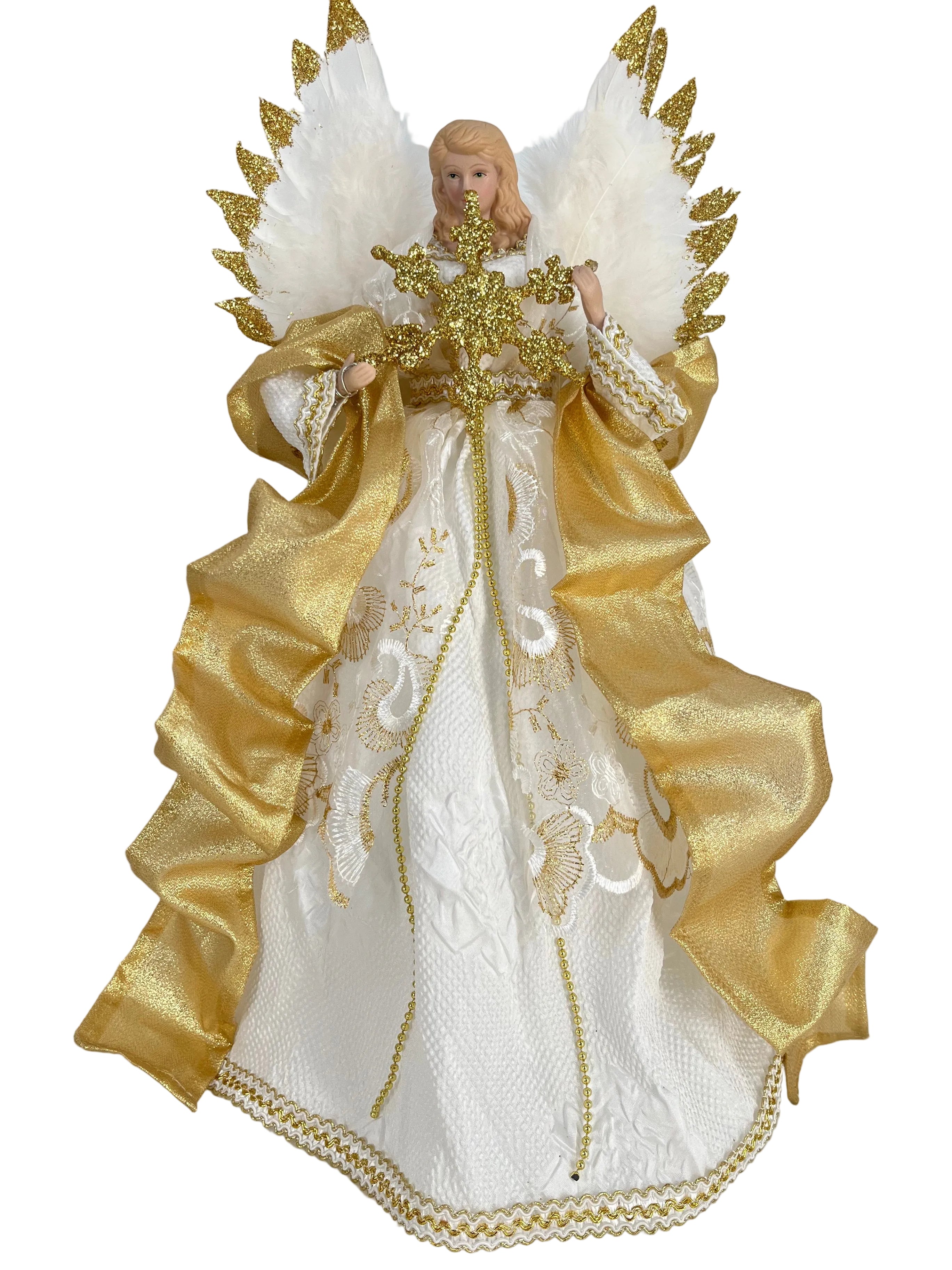 42CM ANGEL W GOLD RIBBON