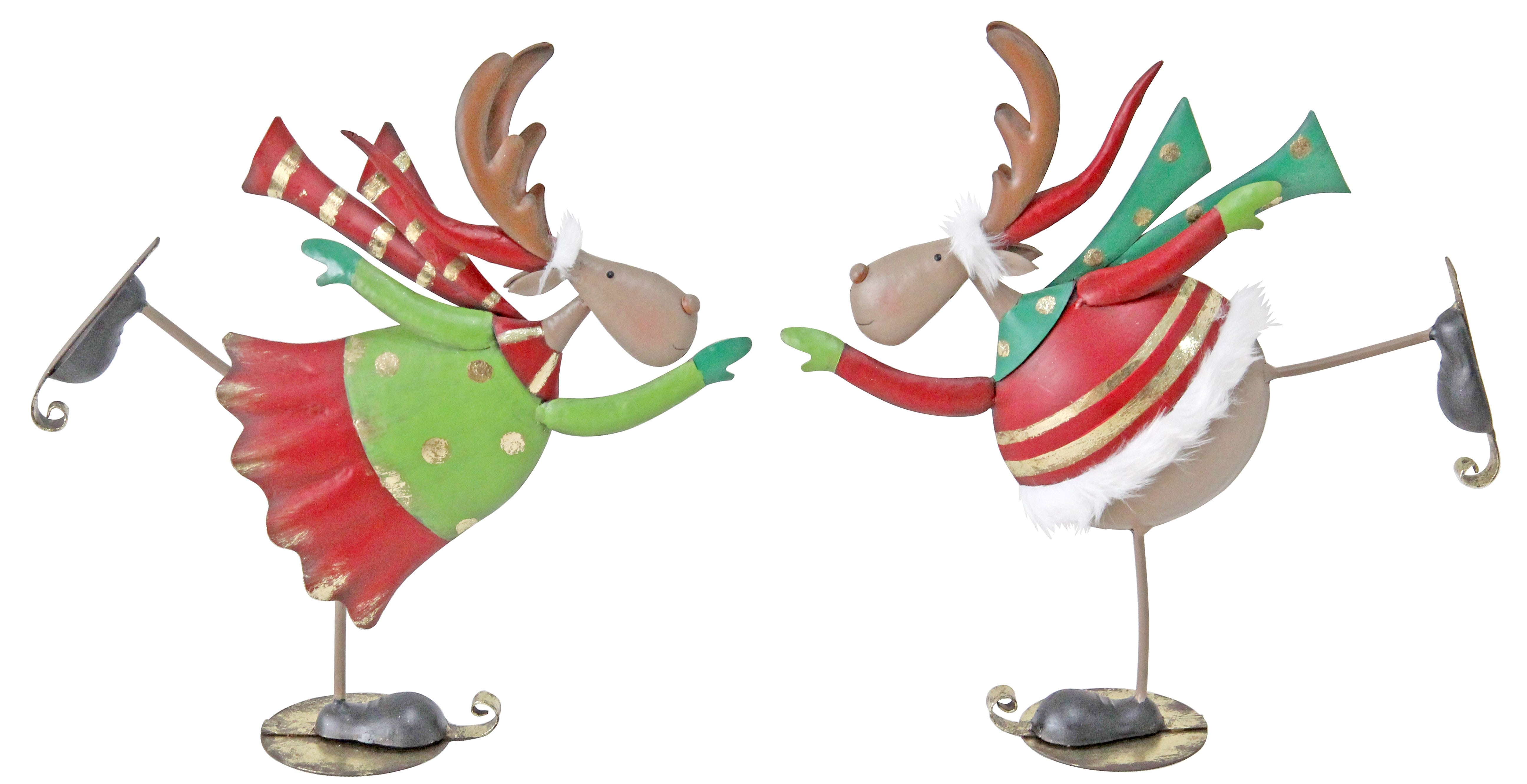 S/2 METAL DEERS