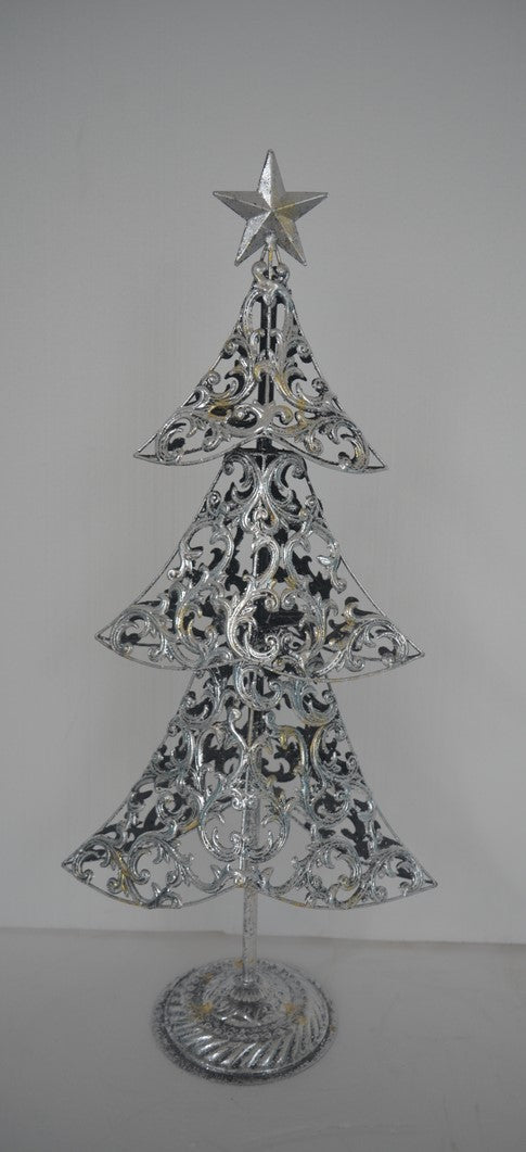 SML SILVER METAL TREE