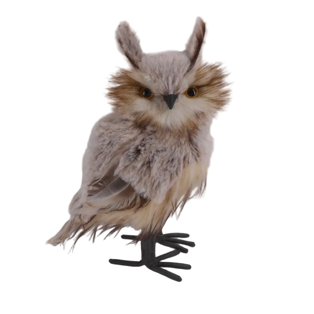 LG BROWN FEATHER OWL