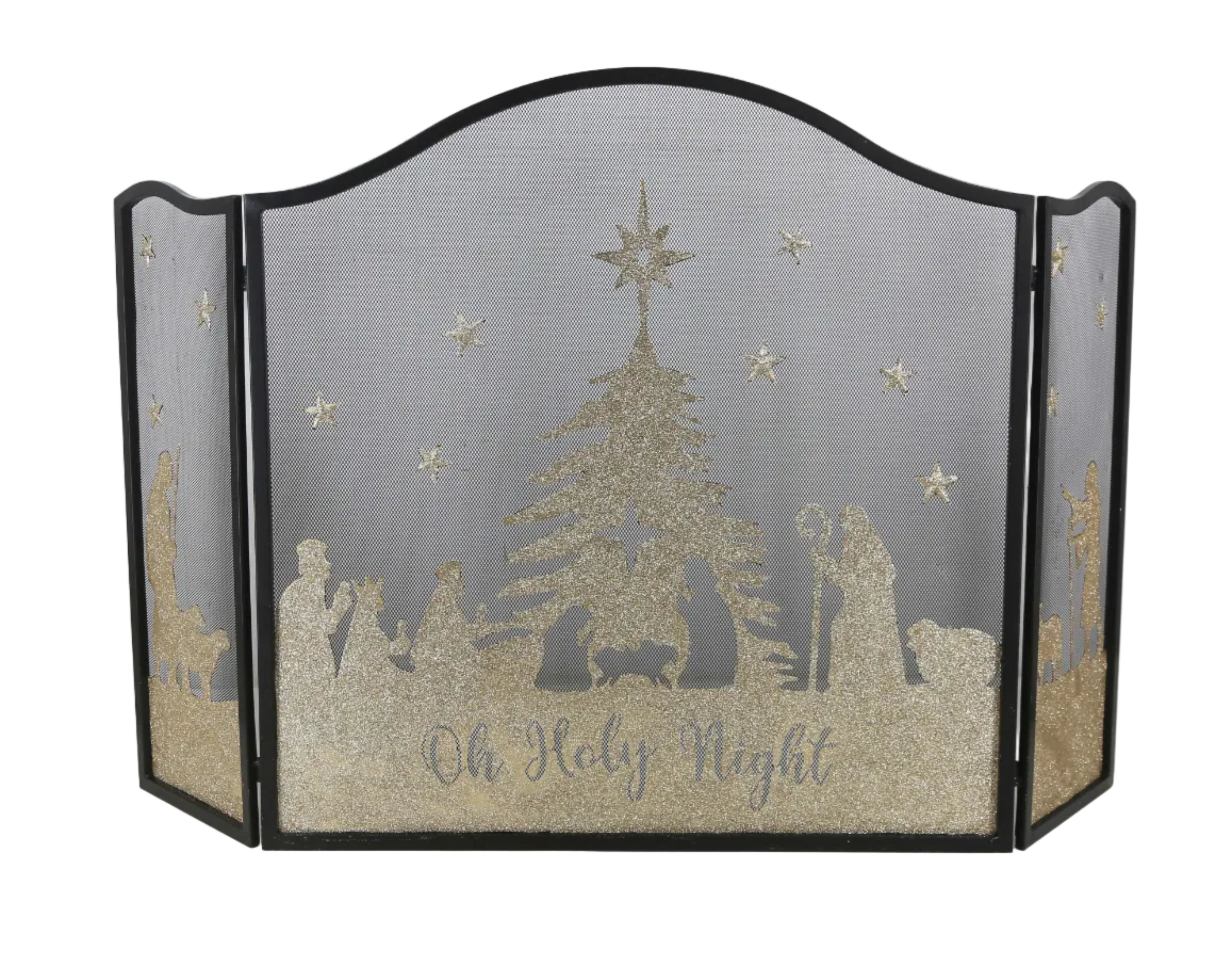 BLACK GOLD NATIVITY FIRESCREEN