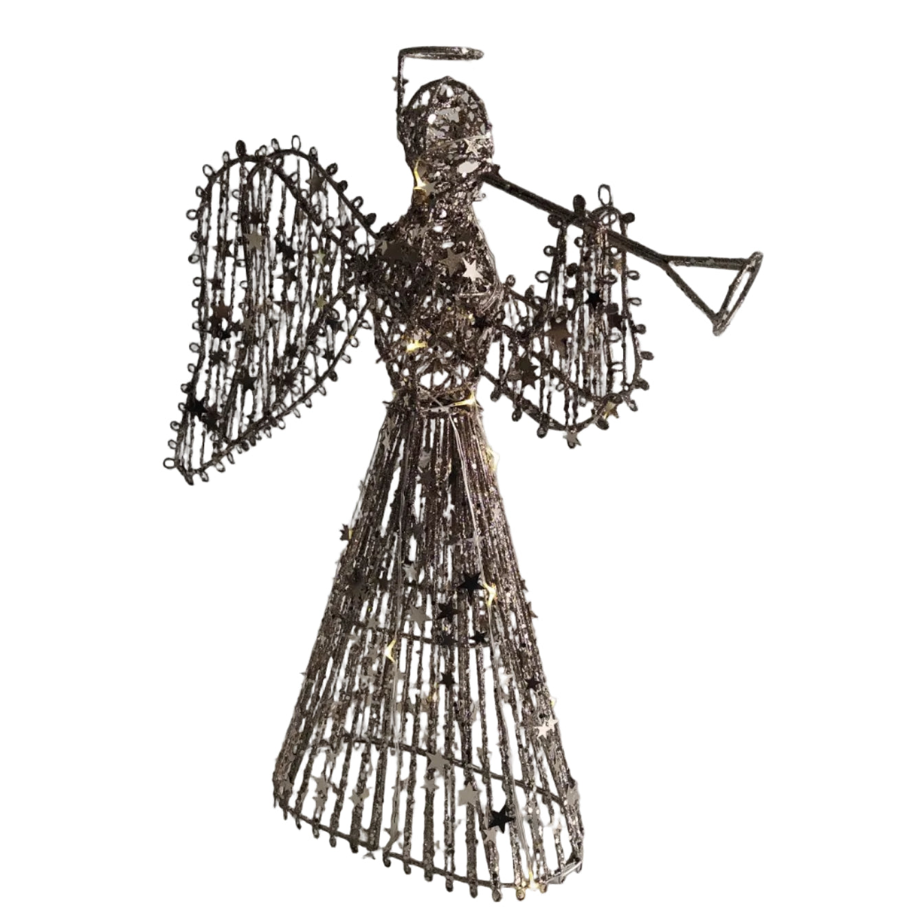 40CM GOLD ANGEL W LIGHTS