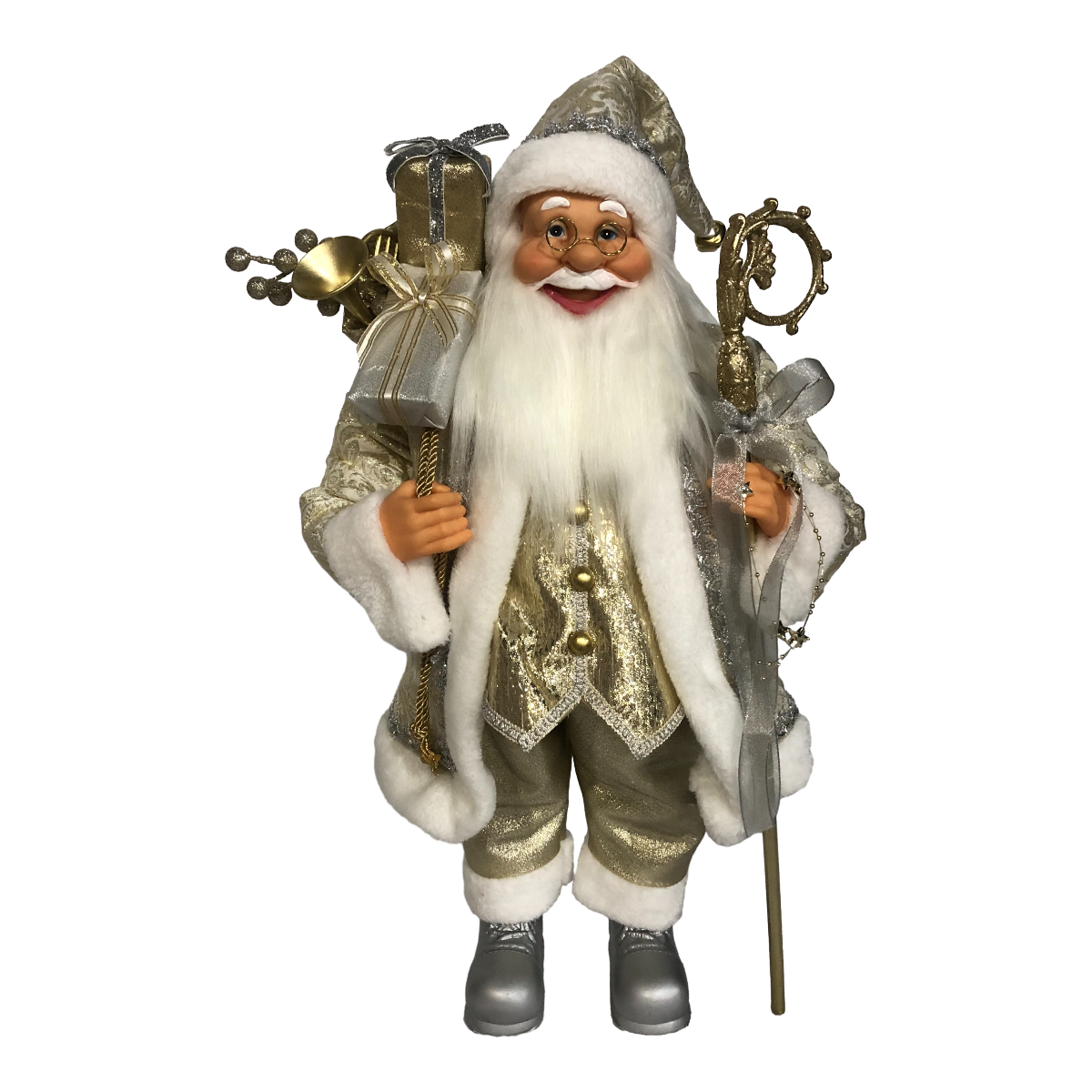 60CM WHITE GOLD SANTA