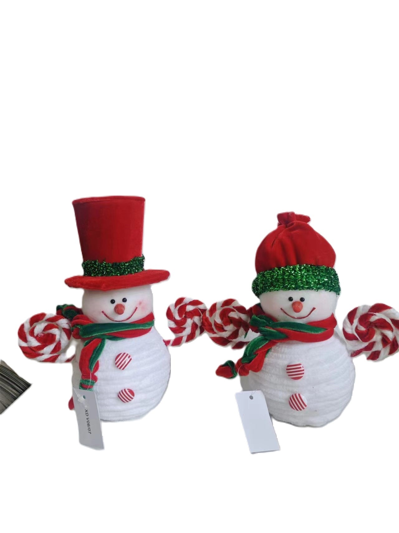 S/2 SMALL RED GREEN SNOWMAN