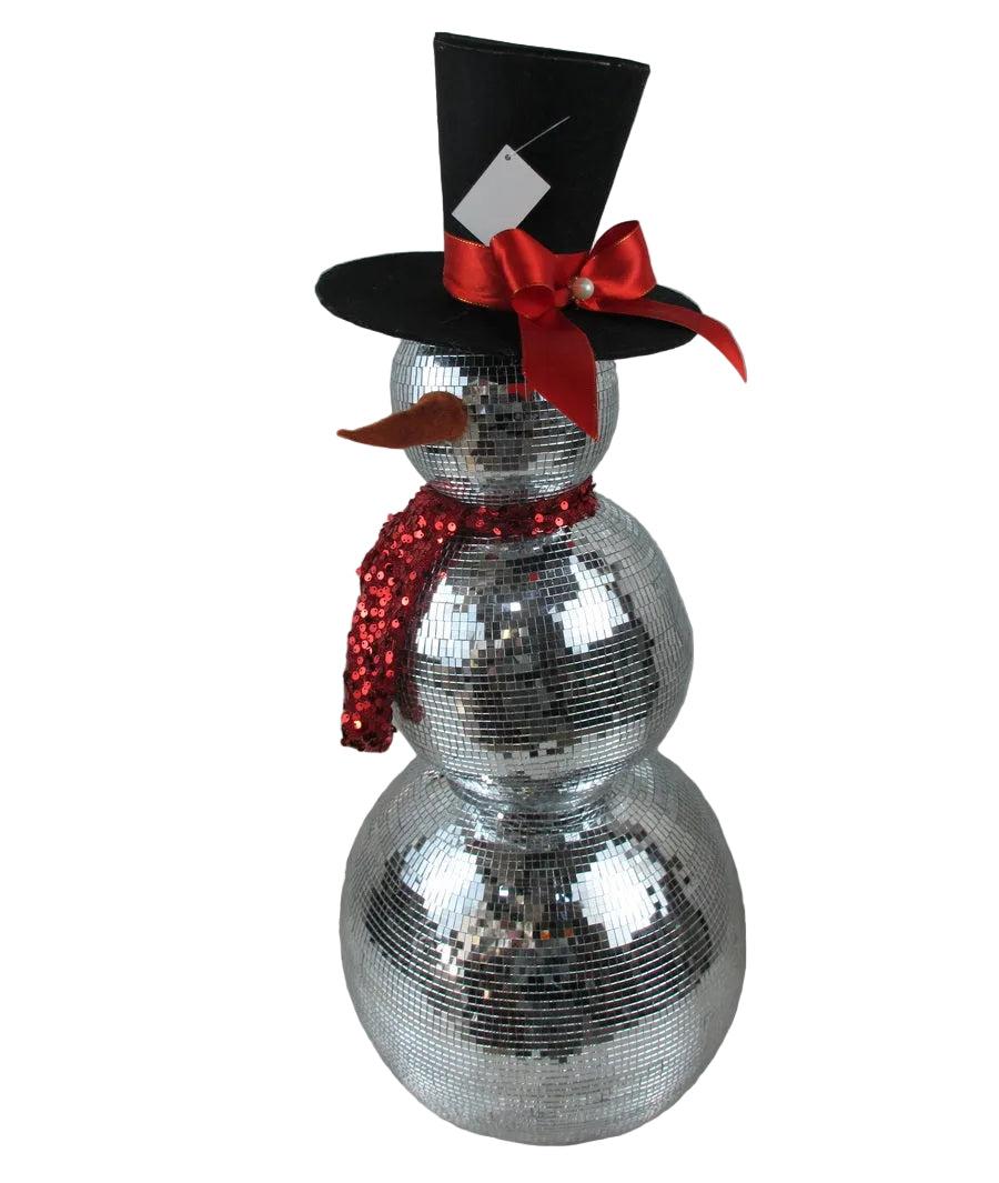 75CM MIRROR SNOWMAN RED SCARF