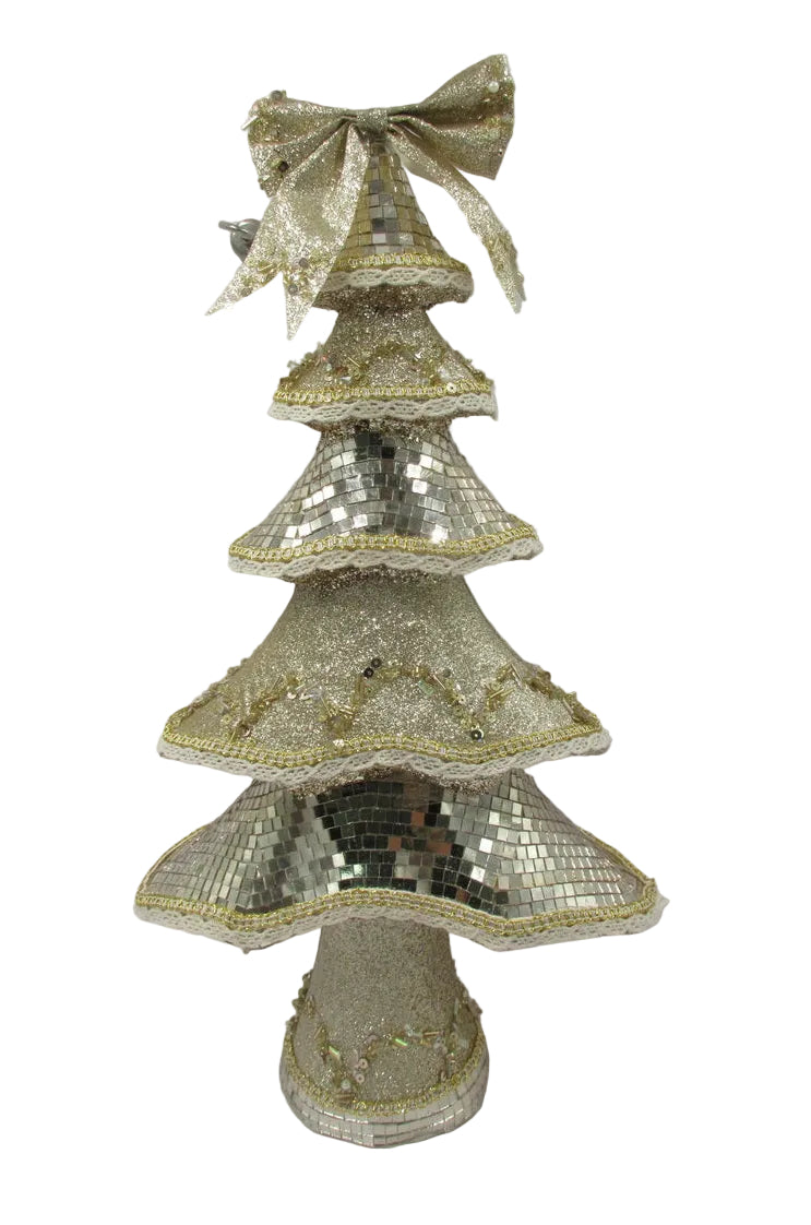 CHAMPAGNE MIRROR TREE WITH BOW