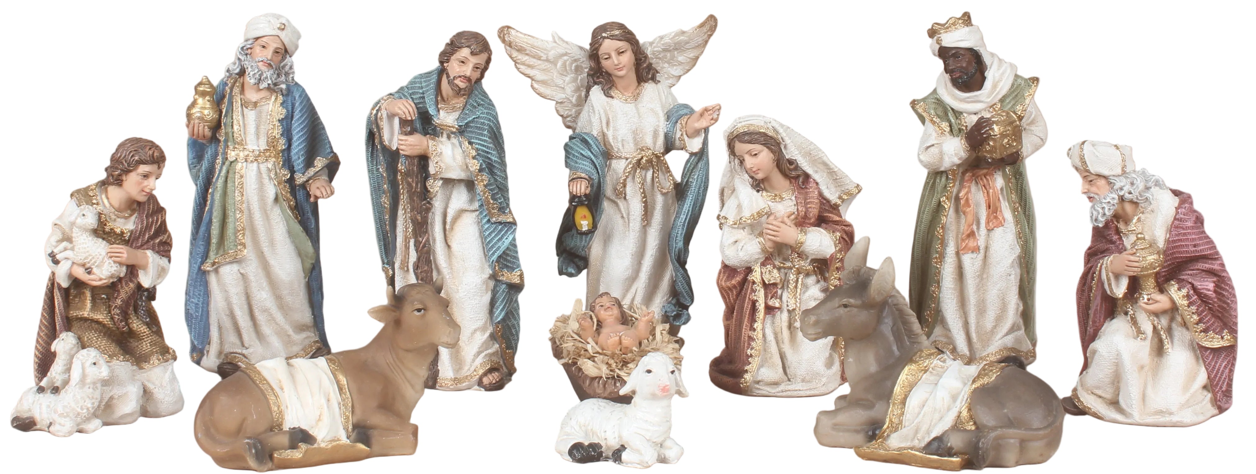 SET OF 11 PIECES 6" NATIVITY SET