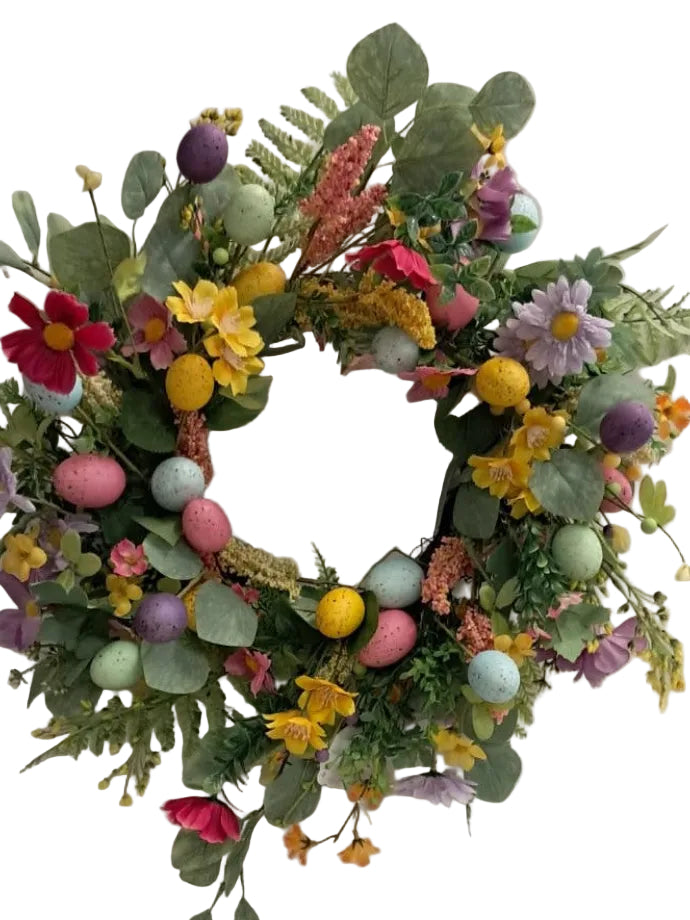 22'FLORAL EGG WREATH