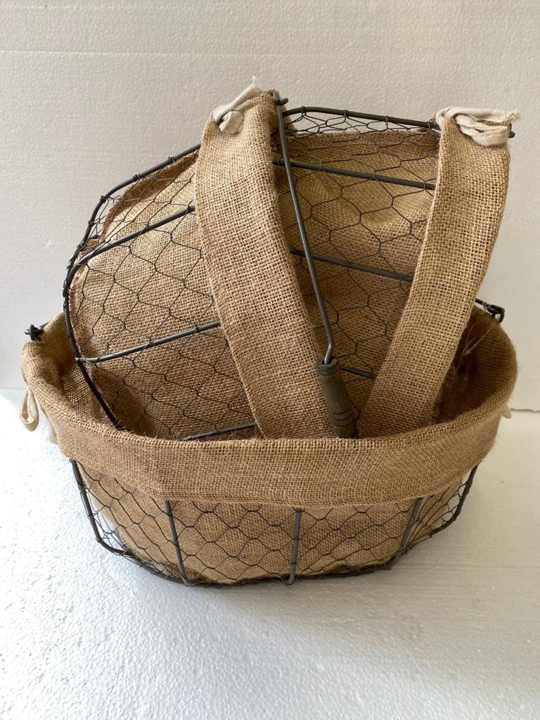 S/3 ROUND HESSIAN BASKETS