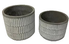 SET OF 2 HORIZONTAL LINE POTS