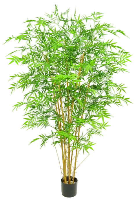 Artificial bamboo plant in a pot