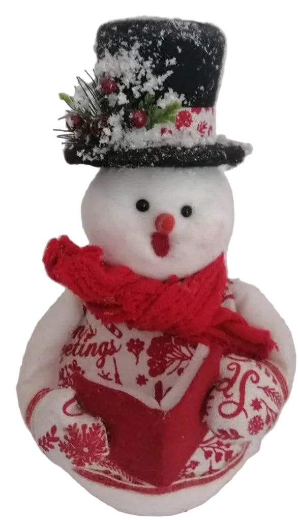 SMALL FABRIC SNOWMAN