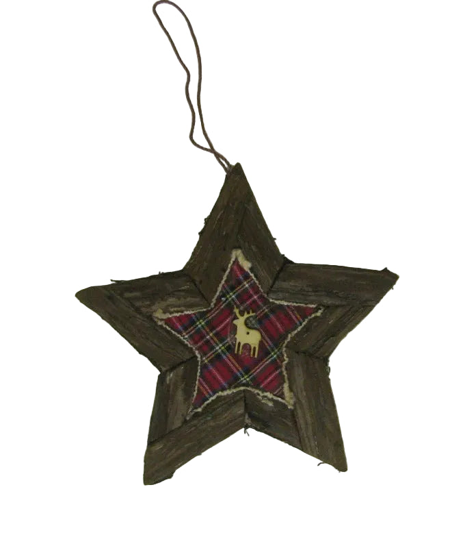 19CM TARTAN HANGING STAR